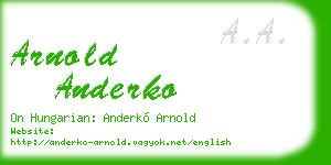 arnold anderko business card