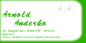 arnold anderko business card